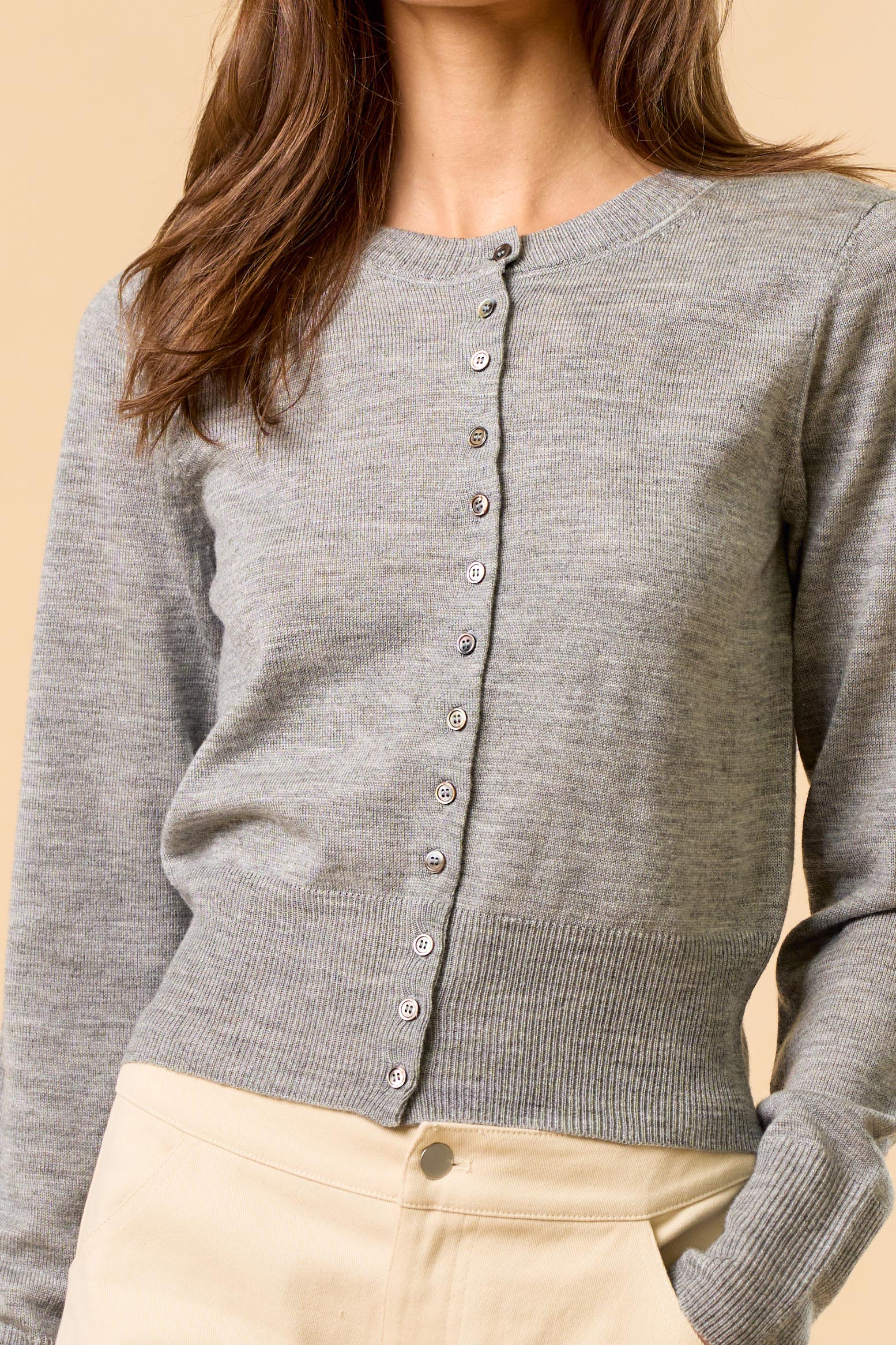 Button Down Cardigan - grey, womens cardigan collection