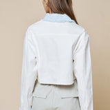 Cropped Collared Button Down Jacket