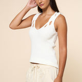 Cutout Detail Knit Tank