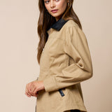 Zip-Up Jacket With Leather Contrast