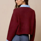 Button Down Cardigan With Stripe Detail
