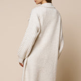 Cable Knit Sleeve Knit Coat