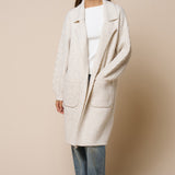 Cable Knit Sleeve Knit Coat