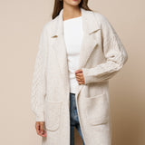Cable Knit Sleeve Knit Coat