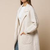 Cable Knit Sleeve Knit Coat