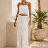 Fringe Detail Wrap Skirt