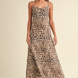 Printed Mesh Maxi Dress