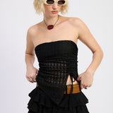 Asymmetrical Tube Top - Black, Women's Tops Collection