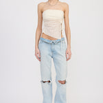 Asymmetrical Tube Top - Ivory, Women's Tops Collection