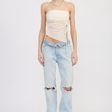 Asymmetrical Tube Top - Ivory, Women's Tops Collection