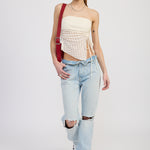 Asymmetrical Tube Top - Ivory, Women's Tops Collection