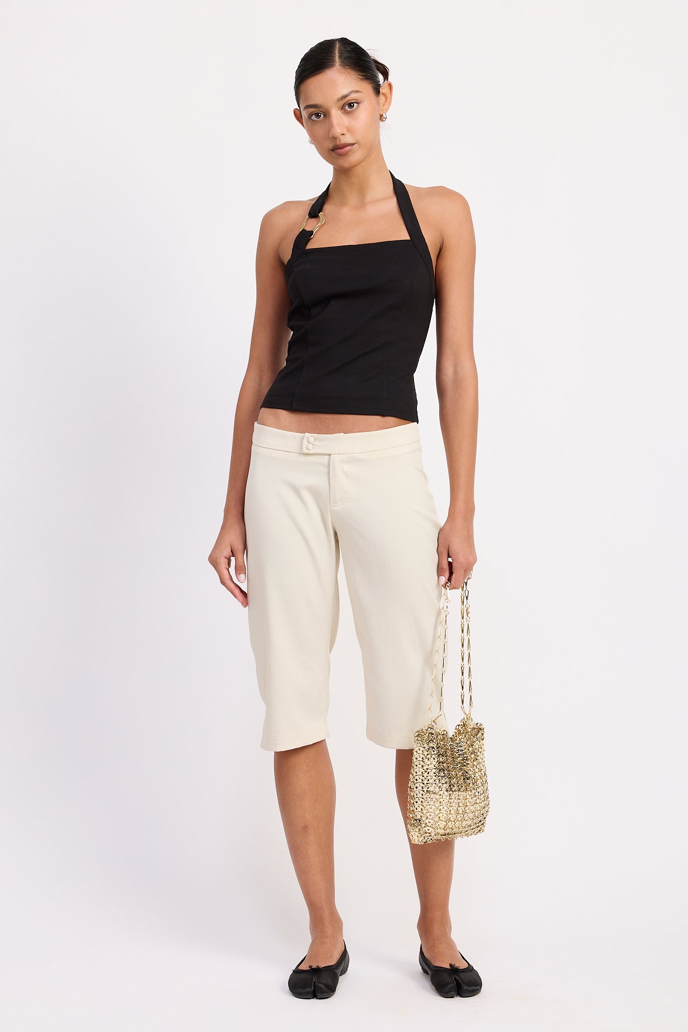 Hardware Halter Top - black, womens top collection