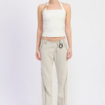 Hardware Halter Top - white, womens top collection