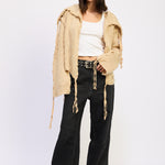 Hooded Knit Cardigan - oatmeal, womens cardigan collection