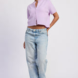 Short Sleeve Button Up Cardigan