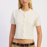 Short Sleeve Button Up Cardigan