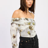Mesh Cutout Off Shoulder Bodysuit - olive, womens bodysuit collection