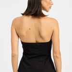 Sweetheart Halter Snap Button Top - black, womens top collection