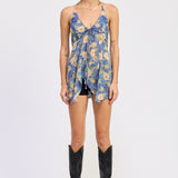 Floral Butterfly Halter Top