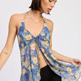 Floral Butterfly Halter Top