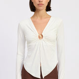 Stone Ring Butterfly Knit Top