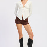 Stone Ring Butterfly Knit Top