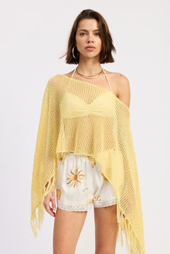 Fringe Hem Poncho Top