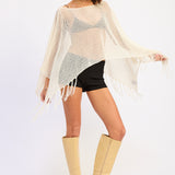 Fringe Hem Poncho Top