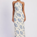 Cross Back Halter Midi Dress