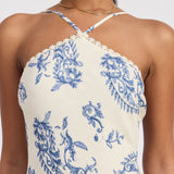 Cross Back Halter Midi Dress