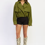 Suede Short Trench Coat