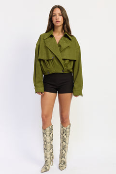 Suede Short Trench Coat