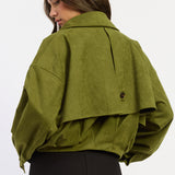 Suede Short Trench Coat