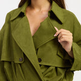 Suede Short Trench Coat