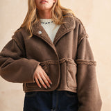 Faux Suede Sherpa Reversible Jacket
