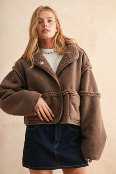 Faux Suede Sherpa Reversible Jacket