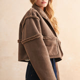 Faux Suede Sherpa Reversible Jacket