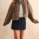 Faux Suede Sherpa Reversible Jacket