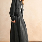 Two Tone Fabric Bomber Jacket - black, womens jacket collection
