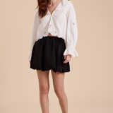 Eyelet Detail Blouse - white, womens top collection