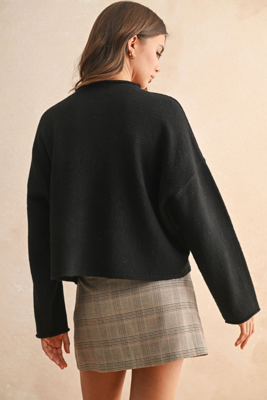 Lace Trim Knit Cardigan - black with white lace trim, womens cardigan collection