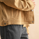 Suede Button Front Jacket - camel, womens jacket collection