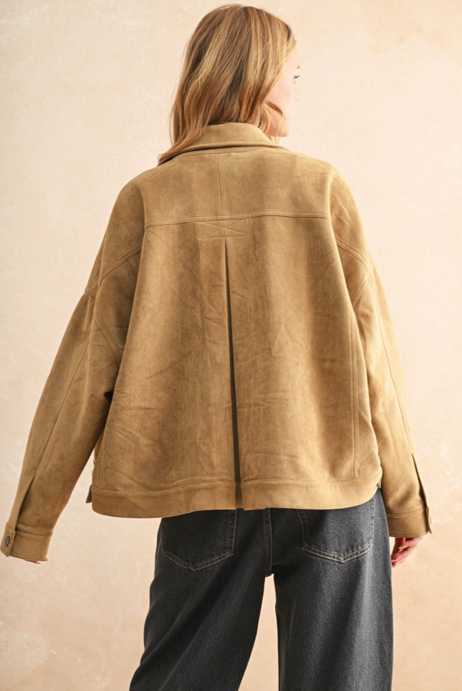 Suede Button Front Jacket - camel, womens jacket collection