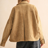 Suede Button Front Jacket - camel, womens jacket collection