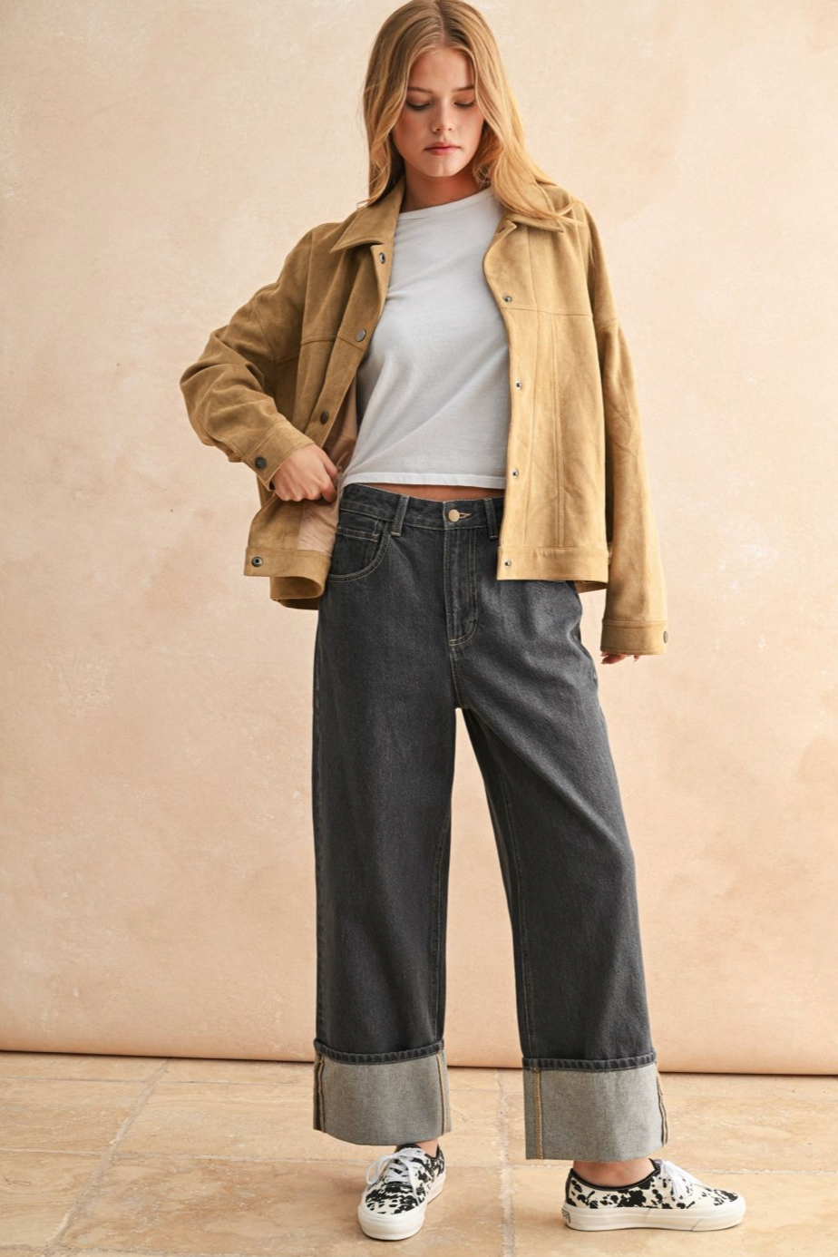 Suede Button Front Jacket - camel, womens jacket collection