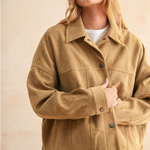Suede Button Front Jacket - camel, womens jacket collection