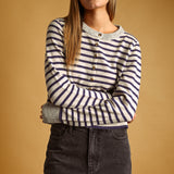 Striped Pattern Button Front Cardigan