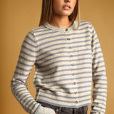 Striped Pattern Button Front Cardigan