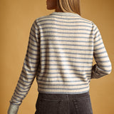 Striped Pattern Button Front Cardigan