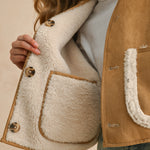 Suede With Sherpa Detail Reversible Jacket - camel, womens jacket collection